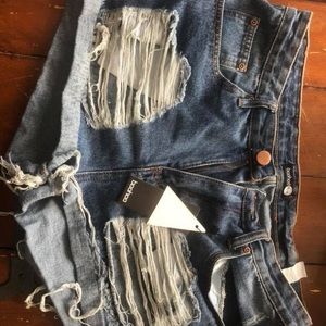 Denim jean ripped shorts size 12 brand new